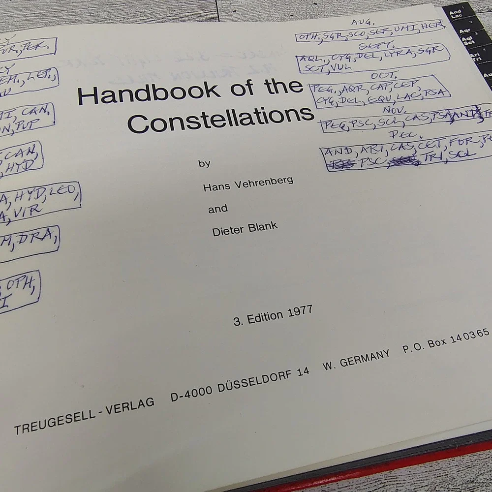 Handbook of the Constellations Astronomy Reference Book Science Guide 1977 3rdEd
